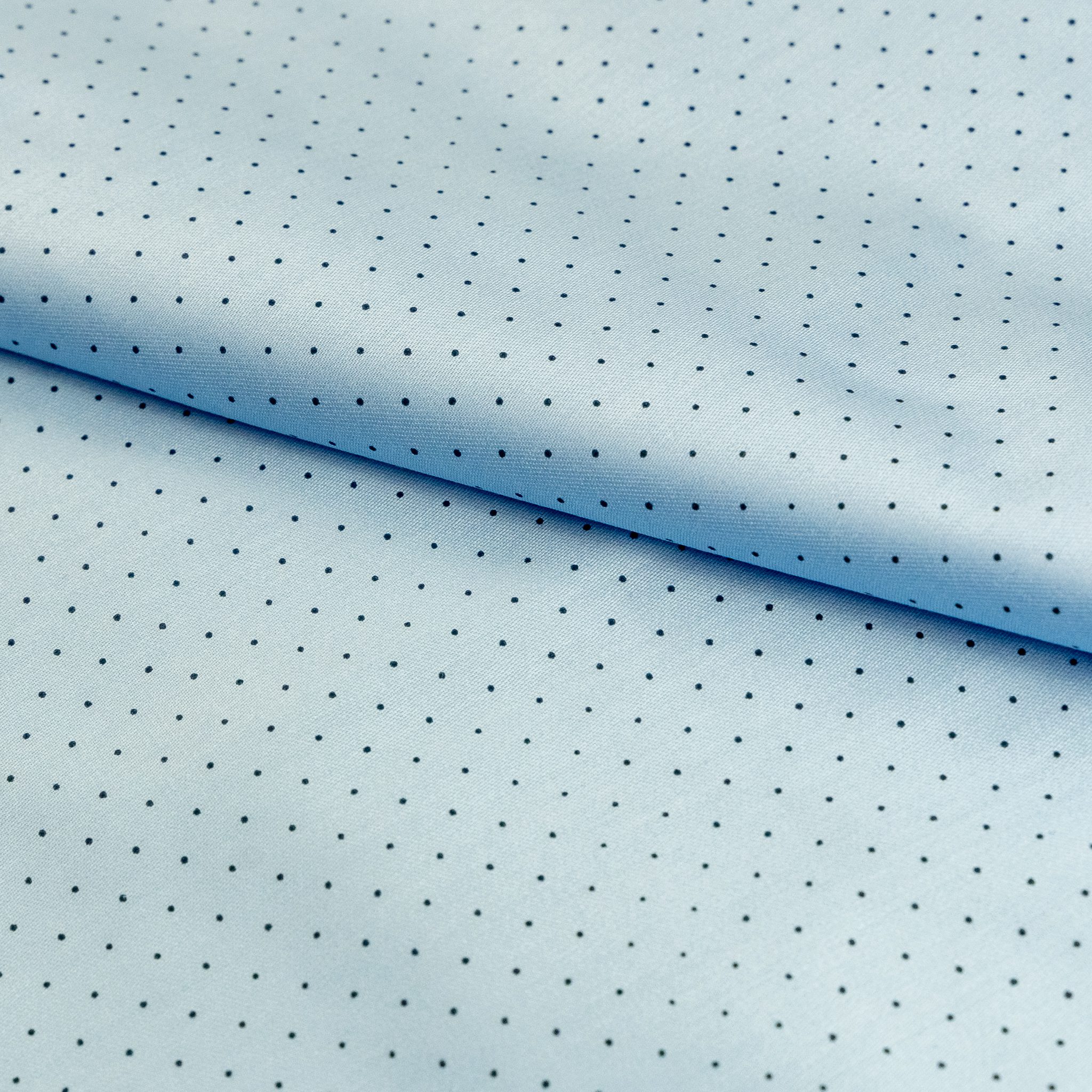Baumwollsatin Marine Punkte Hellblau 0.90 m x 1.50 m ( Fleck 10 cm x 3 cm)