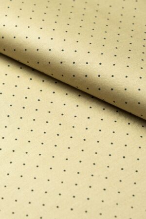 Baumwollsatin Schwarz Punkte Beige