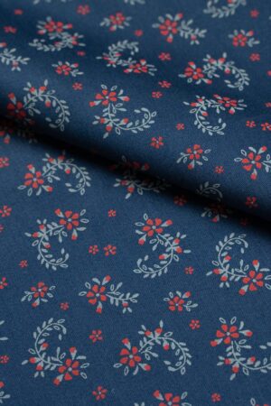 Baumwollsatin Blumen Rot