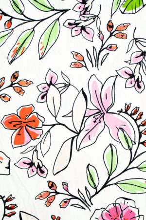 Viskose Blumen Rosa