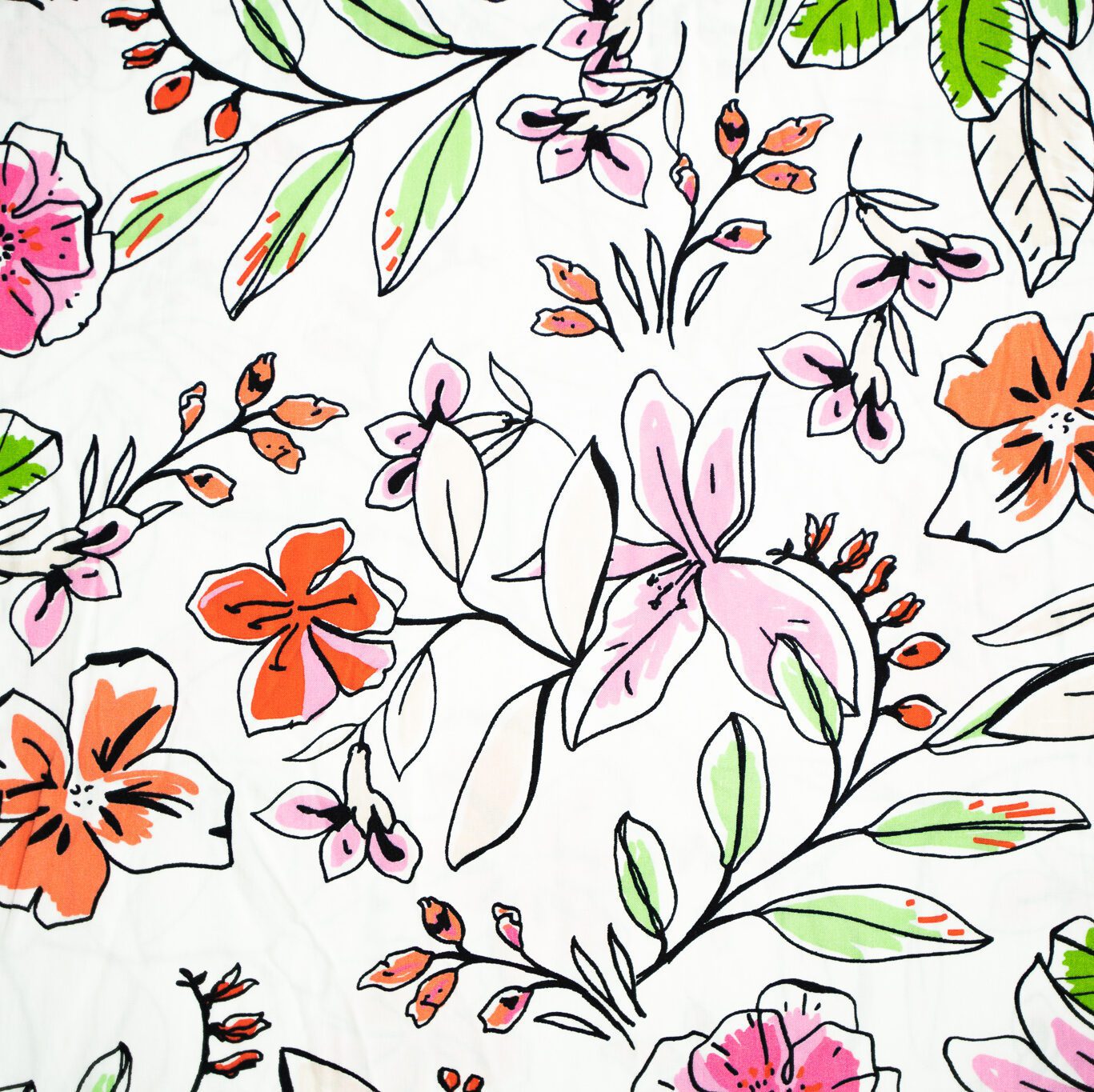 Viskose Blumen Rosa