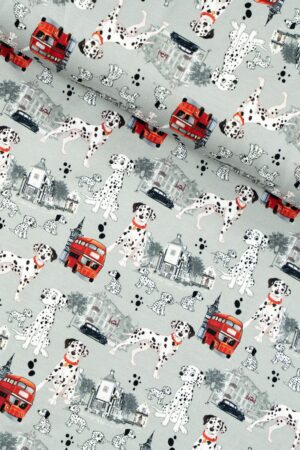 Baumwolljersey Dalmatiner Grau