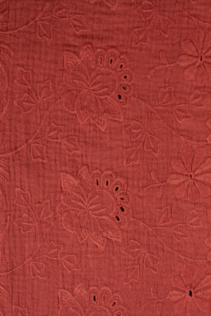 Musselin Blumen Bordeaux