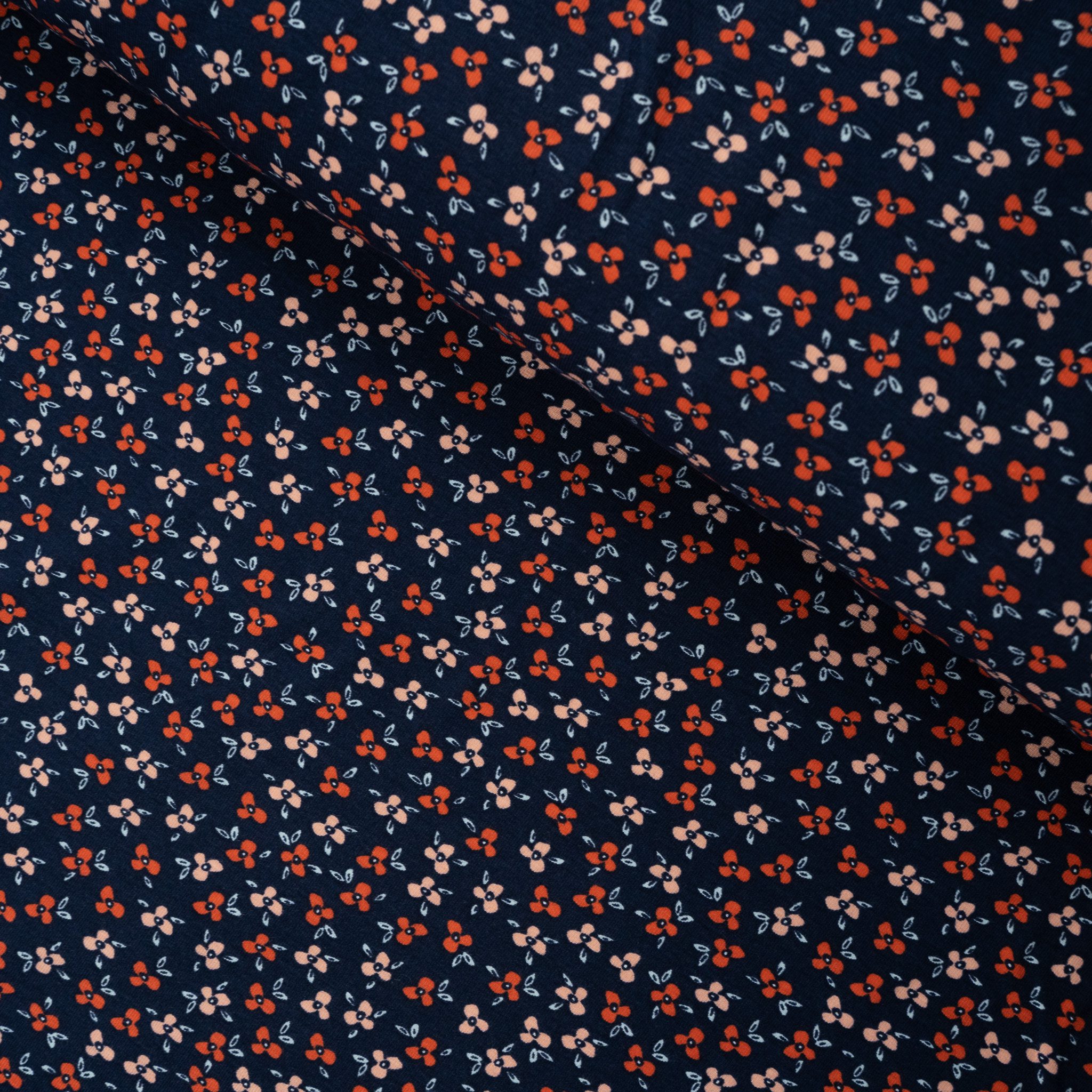 Bio-Baumwolljersey Blümchen Marine