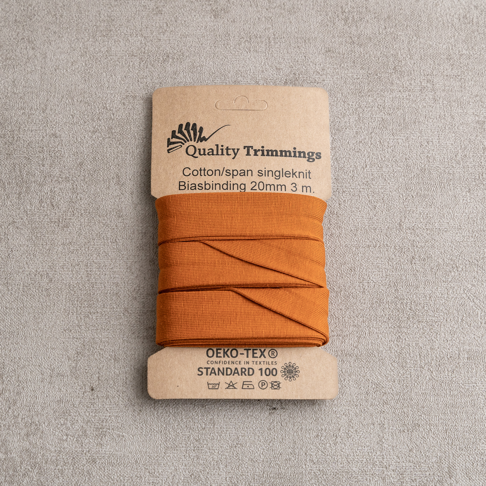 Schrägband Jersey Cognac