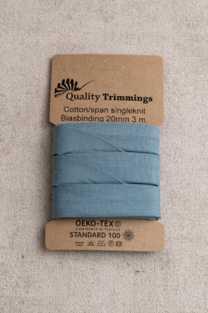 Schrägband Jersey Dusty Blau