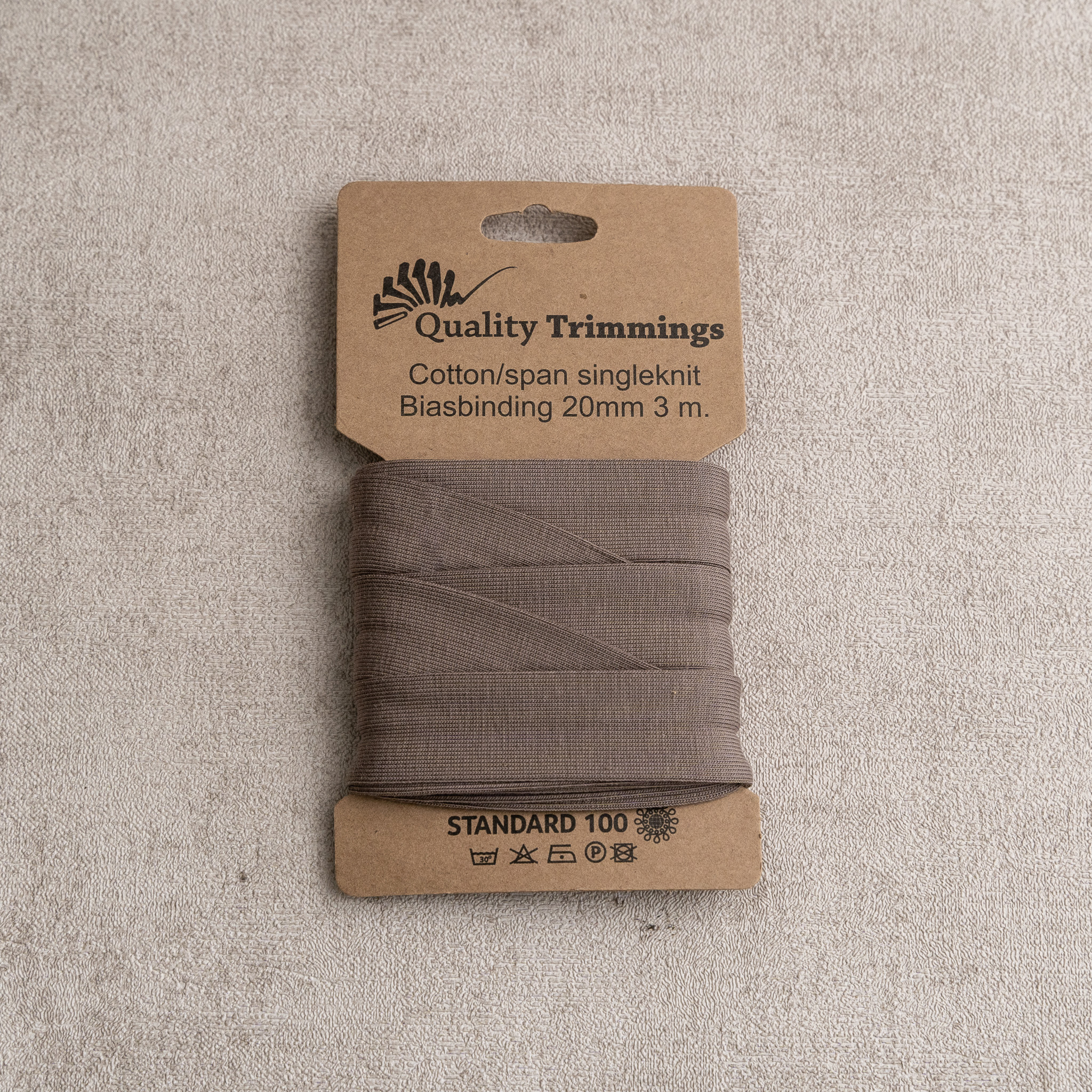 Schrägband Jersey Taupe