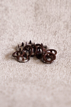 20 Jersey Druckknopfsets Braun