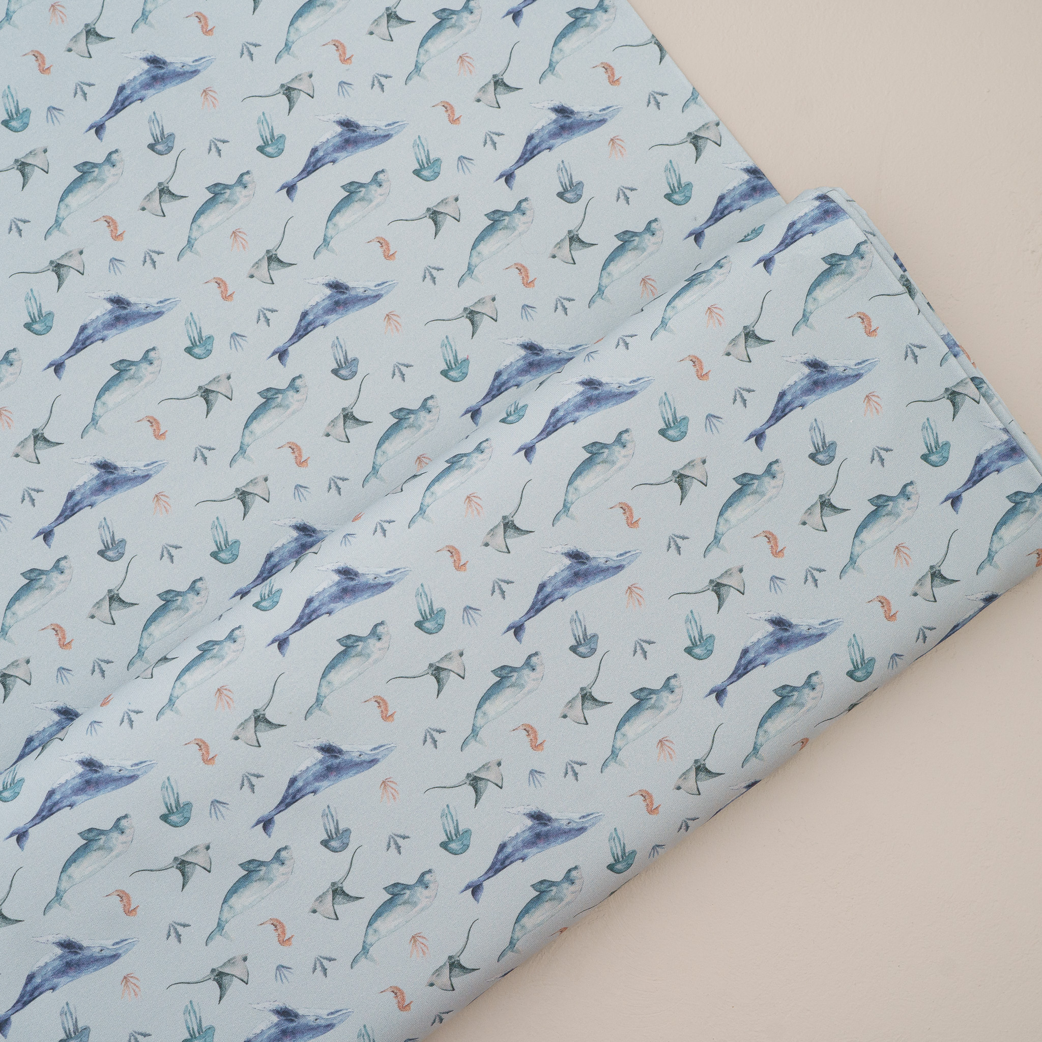 French Terry Meereswelt Seegrün 0.90 m x 1.50 m