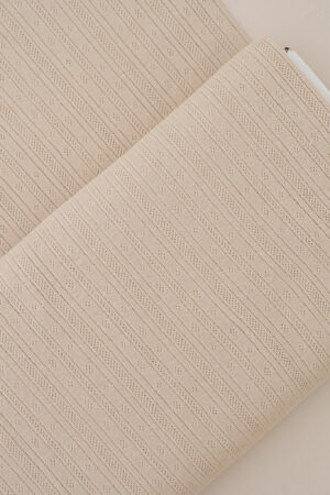 Pointoille Streifen Jersey Hellbeige
