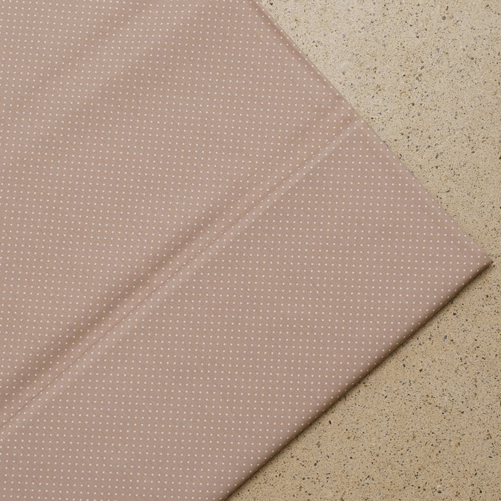 Baumwollpopeline Punkte Beige